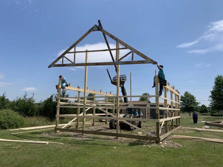 Setting Pole Building Gable